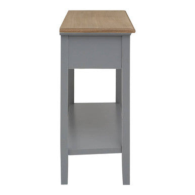 Orsina Henley Console Table – Antique Grey Paulownia Wood with Drawers