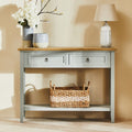 Orsina Henley Console Table – Antique Grey Paulownia Wood with Drawers