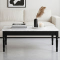 Orsina Henley White Marble Coffee Table | Modern Black Metal Frame