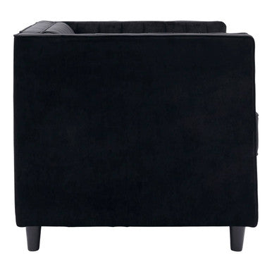 Orsina Farah Black Velvet Accent Chair – Modern Living Room Lounge Seating