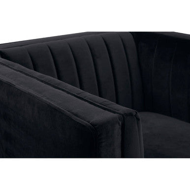Orsina Farah Black Velvet Accent Chair – Modern Living Room Lounge Seating