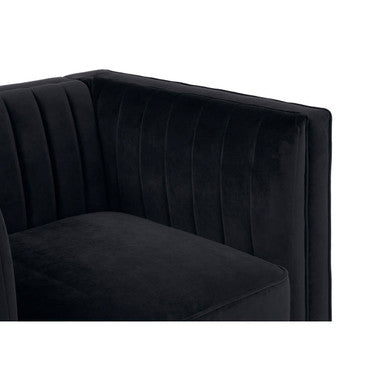 Orsina Farah Black Velvet Accent Chair – Modern Living Room Lounge Seating