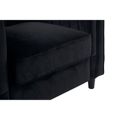 Orsina Farah Black Velvet Accent Chair – Modern Living Room Lounge Seating