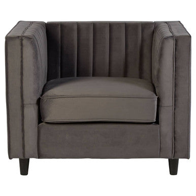 Orsina Farah Grey Velvet Accent Chair – Modern Living Room Armchair