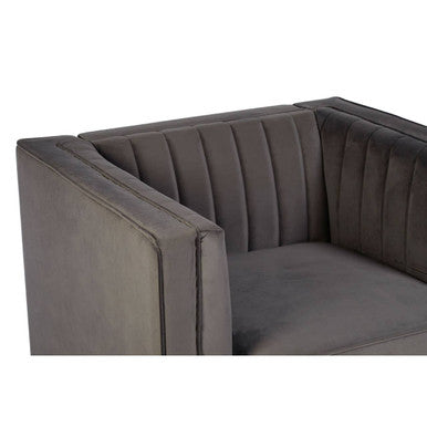 Orsina Farah Grey Velvet Accent Chair – Modern Living Room Armchair