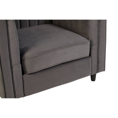Orsina Farah Grey Velvet Accent Chair – Modern Living Room Armchair
