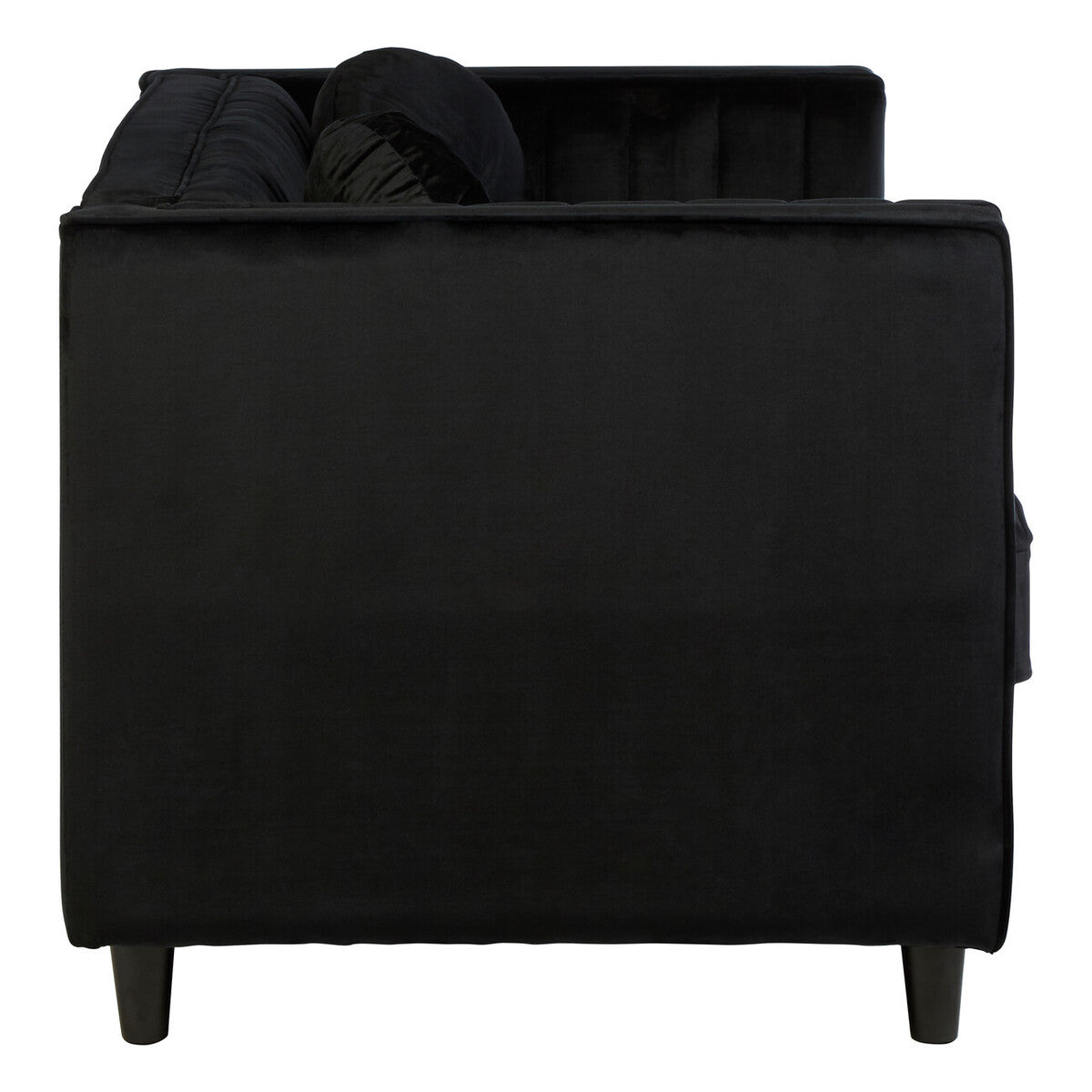 Orsina Farah 2 Seater Black Velvet Sofa | Compact Modern Loveseat