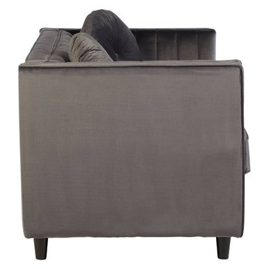 Orsina Farah 2 Seater Grey Velvet Sofa – Compact Modern Loveseat