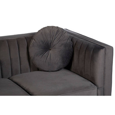 Orsina Farah 2 Seater Grey Velvet Sofa – Compact Modern Loveseat