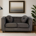 Orsina Farah 2 Seater Grey Velvet Sofa – Compact Modern Loveseat