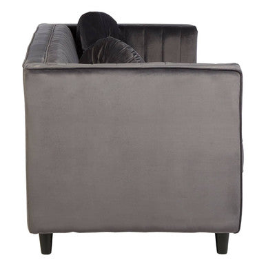 Orsina Farah 3 Seater Grey Velvet Sofa – Modern Living Room Seating