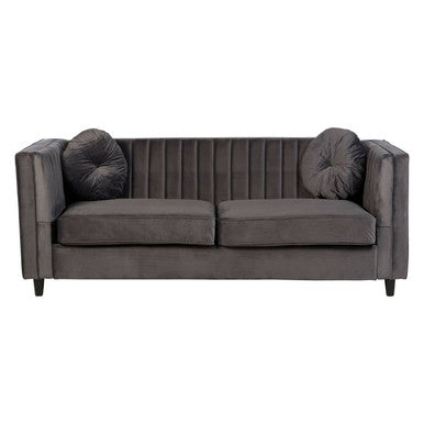 Orsina Farah 3 Seater Grey Velvet Sofa – Modern Living Room Seating