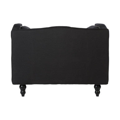 Orsina Feya Black Fabric Dining Chair with Stud Detail Accent