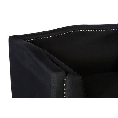 Orsina Feya Black Fabric Dining Chair with Stud Detail Accent