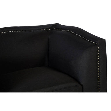 Orsina Feya Black Fabric Dining Chair with Stud Detail Accent