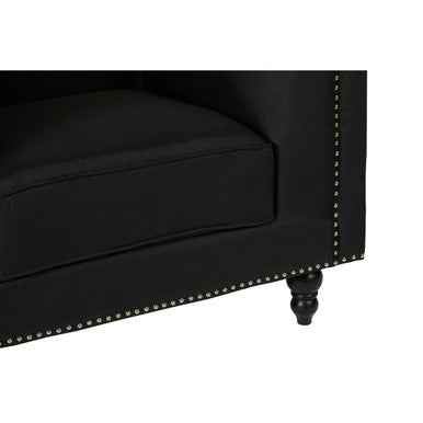 Orsina Feya Black Fabric Dining Chair with Stud Detail Accent