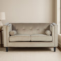 Orsina Felisa 2 Seater Mink Velvet Sofa – Compact Modern Loveseat