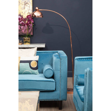 Orsina Felisa 2 Seater Teal Blue Velvet Sofa | Compact Apartment Loveseat