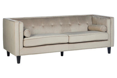 Orsina Felisa 3 Seater Mink Velvet Sofa – Modern Living Room Seating