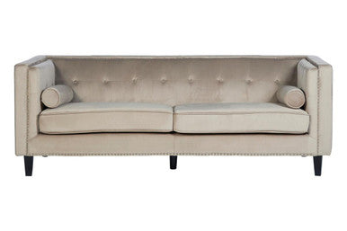 Orsina Felisa 3 Seater Mink Velvet Sofa – Modern Living Room Seating