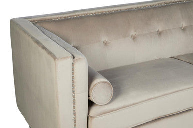 Orsina Felisa 3 Seater Mink Velvet Sofa – Modern Living Room Seating