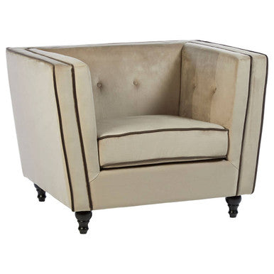 Orsina Ferris Mink Velvet Accent Chair | Modern Occasional Lounge Seating