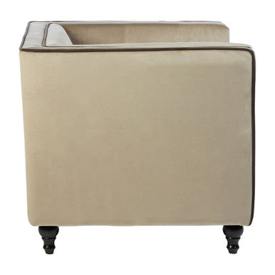 Orsina Ferris Mink Velvet Accent Chair | Modern Occasional Lounge Seating