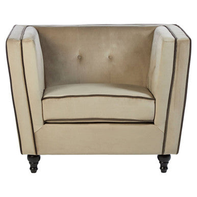 Orsina Ferris Mink Velvet Accent Chair | Modern Occasional Lounge Seating
