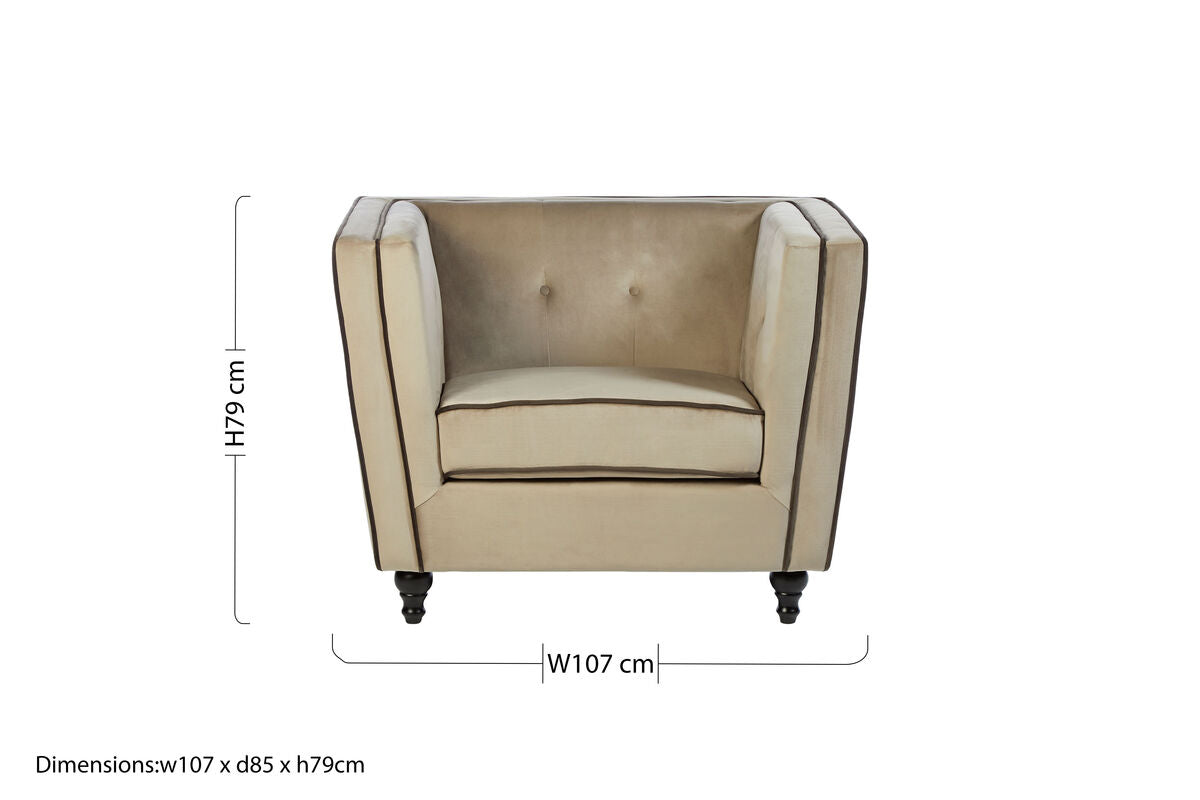 Orsina Ferris Mink Velvet Accent Chair | Modern Occasional Lounge Seating