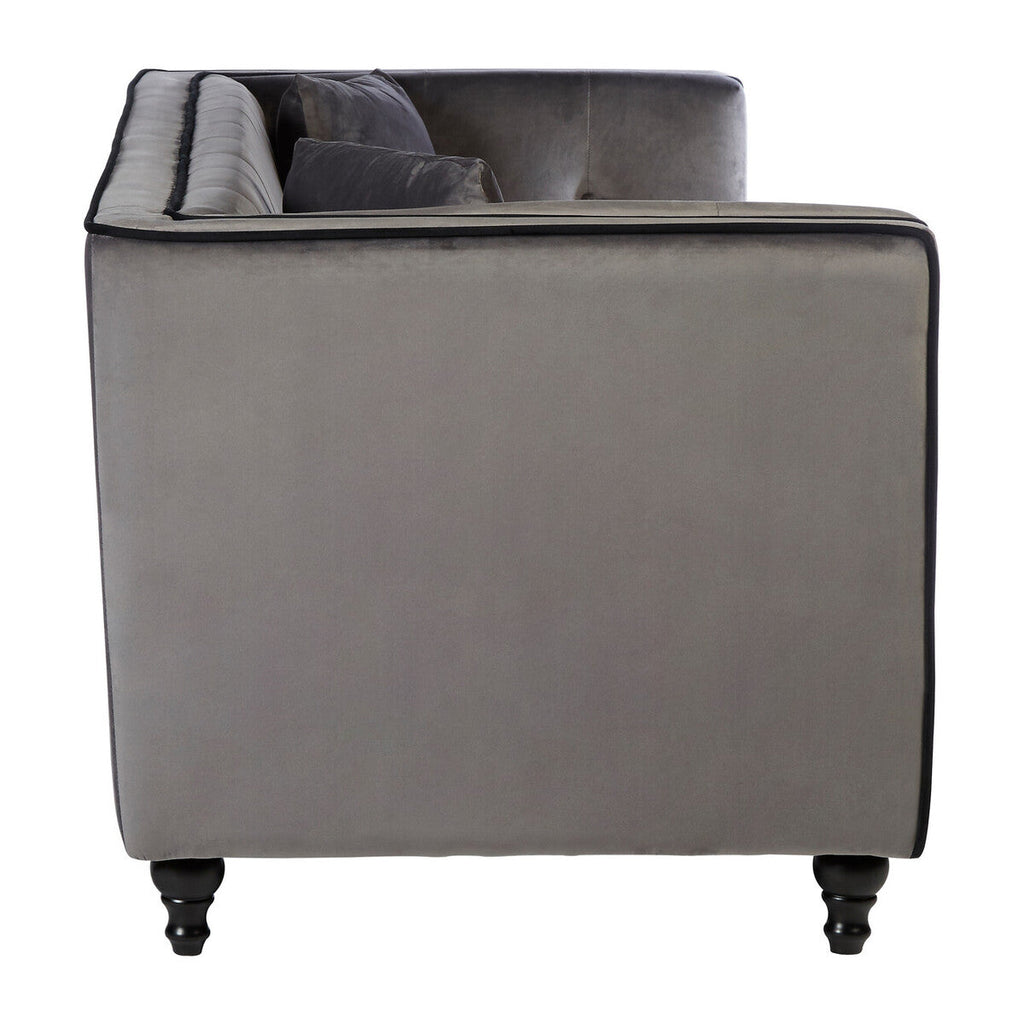 Orsina Ferris 3 Seater Grey Velvet Sofa – Modern Living Room Couch