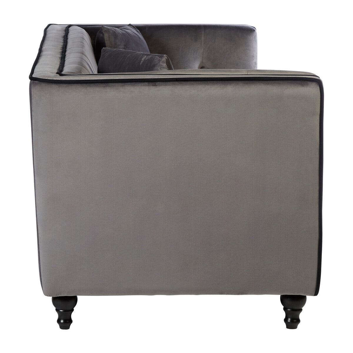 Orsina Ferris 3 Seater Grey Velvet Sofa – Modern Living Room Couch