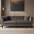Orsina Ferris 3 Seater Grey Velvet Sofa – Modern Living Room Couch