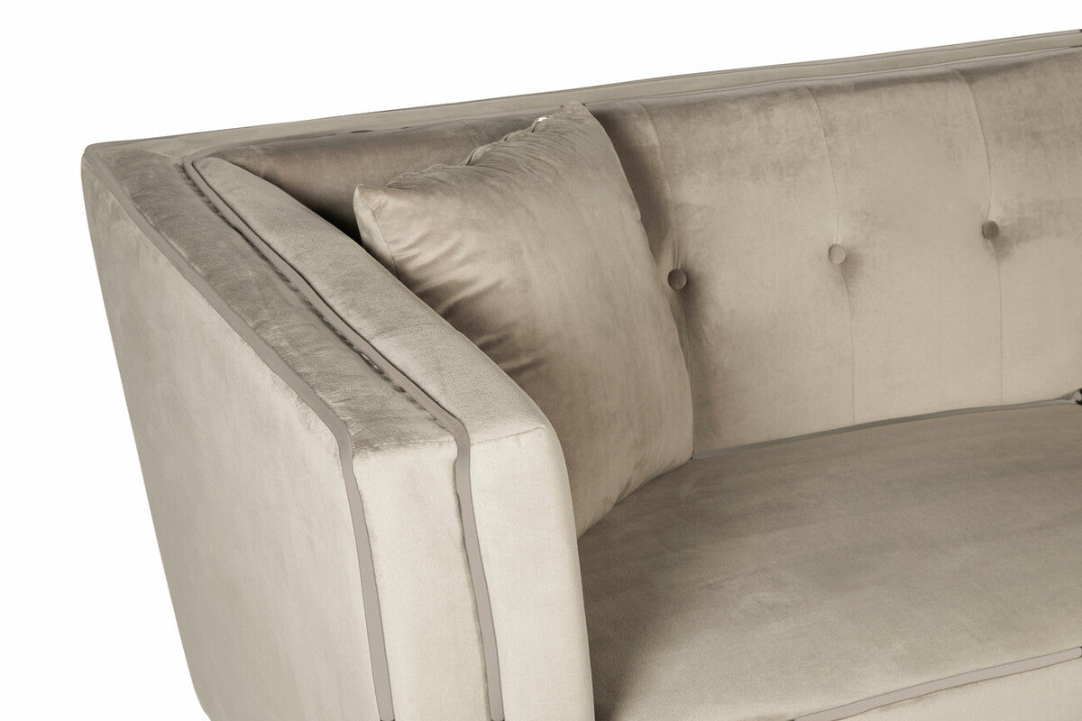Orsina Ferris 3 Seater Mink Velvet Sofa – Modern Living Room Seating