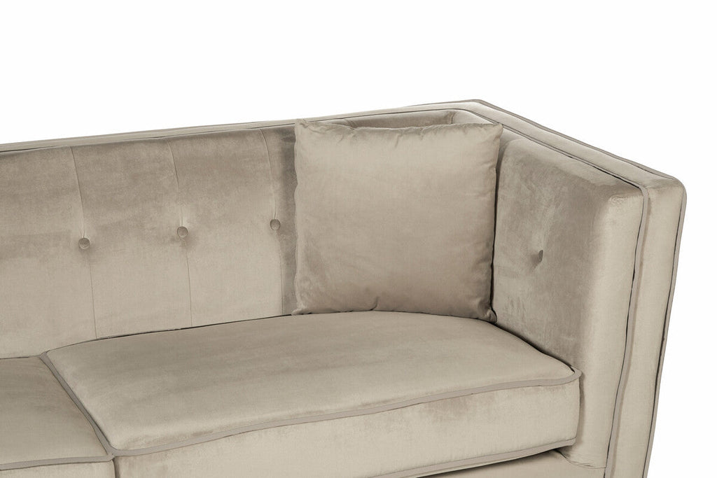 Orsina Ferris 3 Seater Mink Velvet Sofa – Modern Living Room Seating