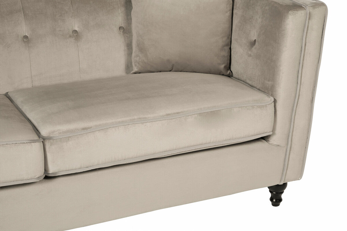 Orsina Ferris 3 Seater Mink Velvet Sofa – Modern Living Room Seating