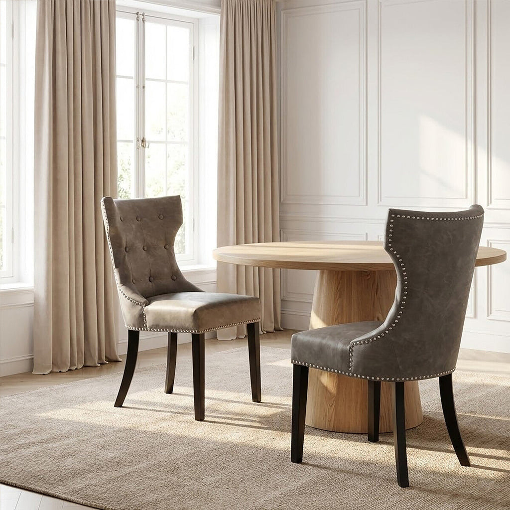 Orsina Daxton Grey Faux Leather Dining Chair – Modern Kitchen Seating