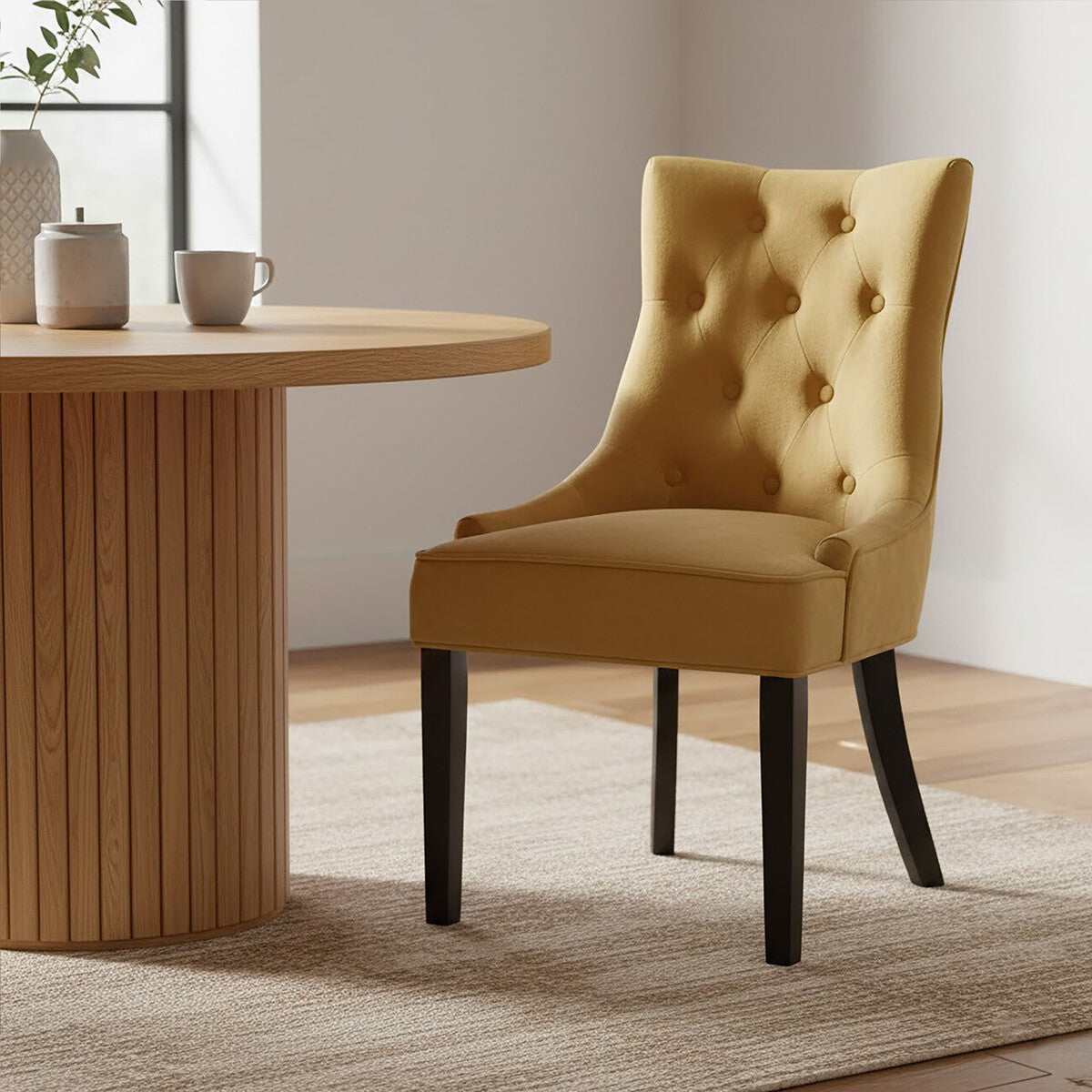 Orsina Daxton Velvet Dining Chair – Modern Ochre Accent Seating