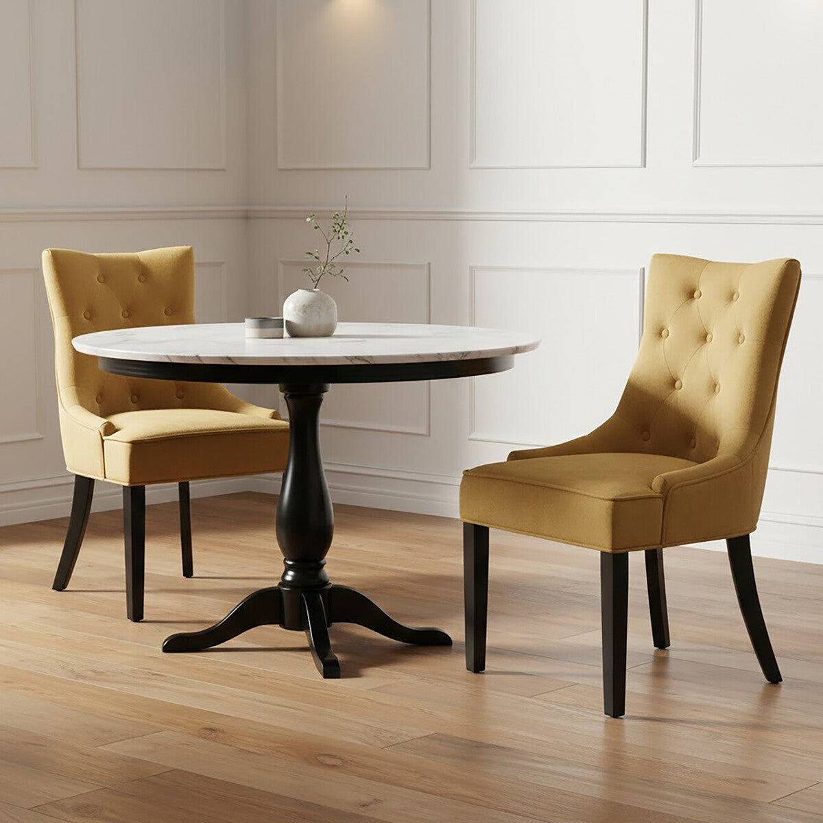Orsina Daxton Velvet Dining Chair – Modern Ochre Accent Seating