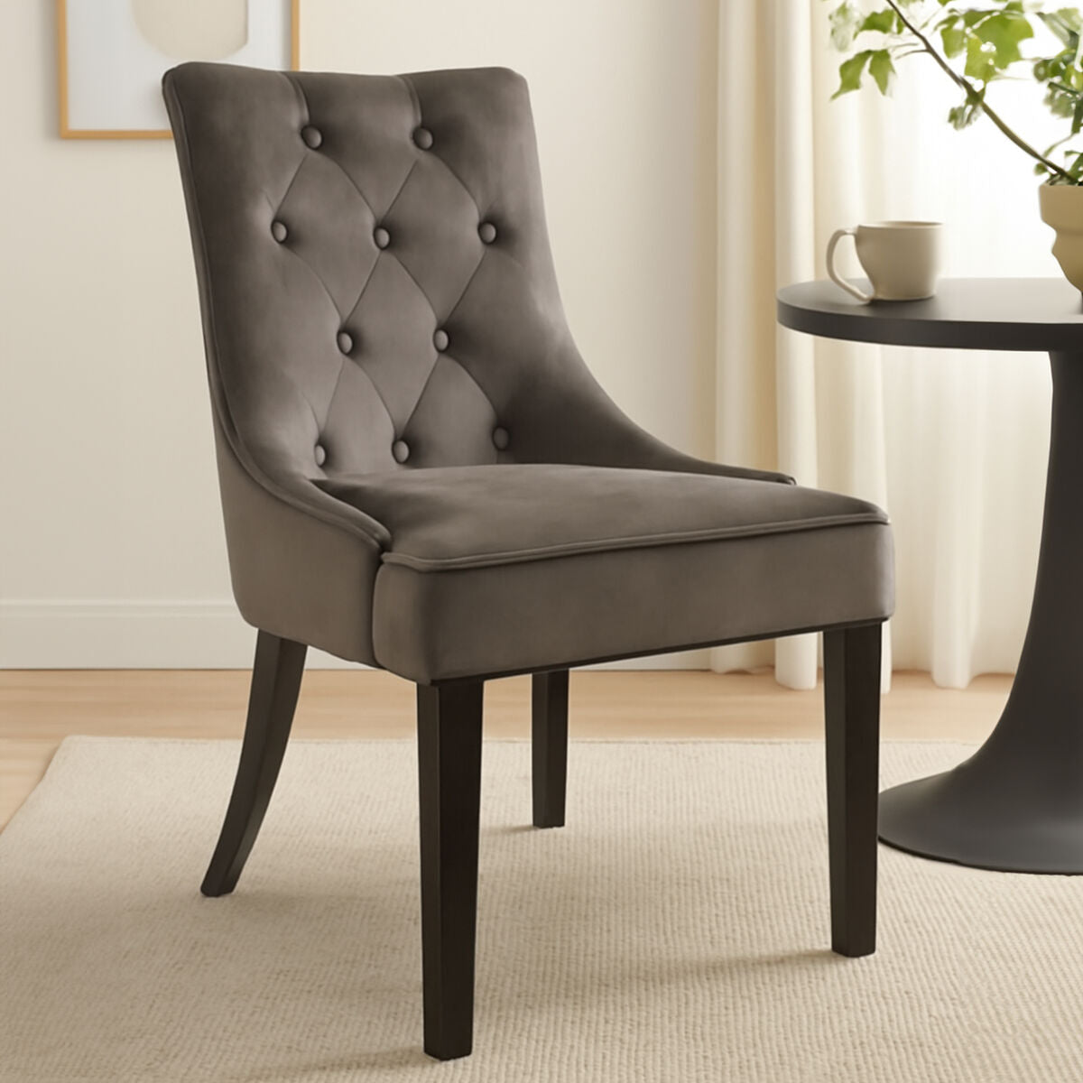 Orsina Daxton Storm Grey Velvet Dining Chair | Modern Upholstered Seat