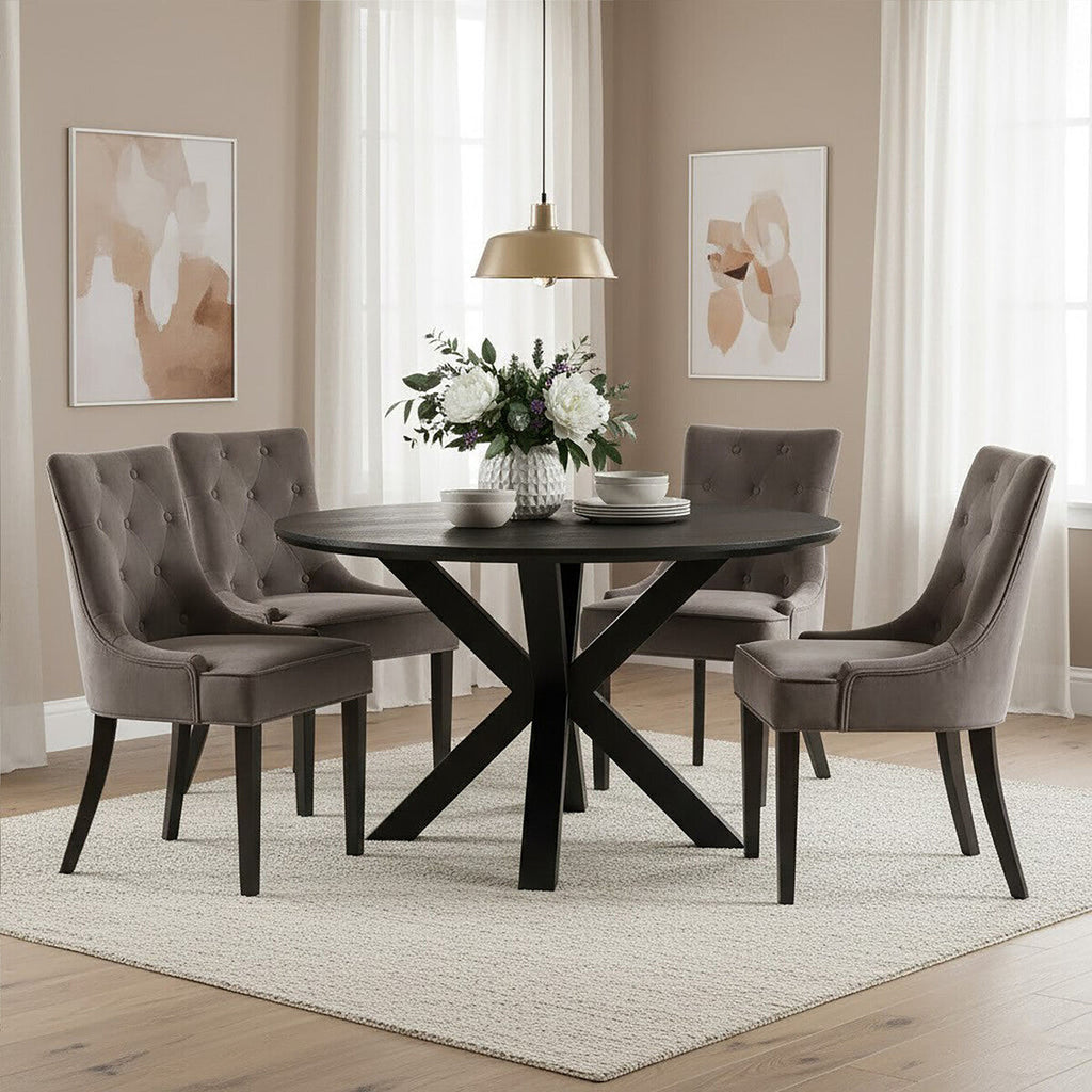 Orsina Daxton Storm Grey Velvet Dining Chair | Modern Upholstered Seat