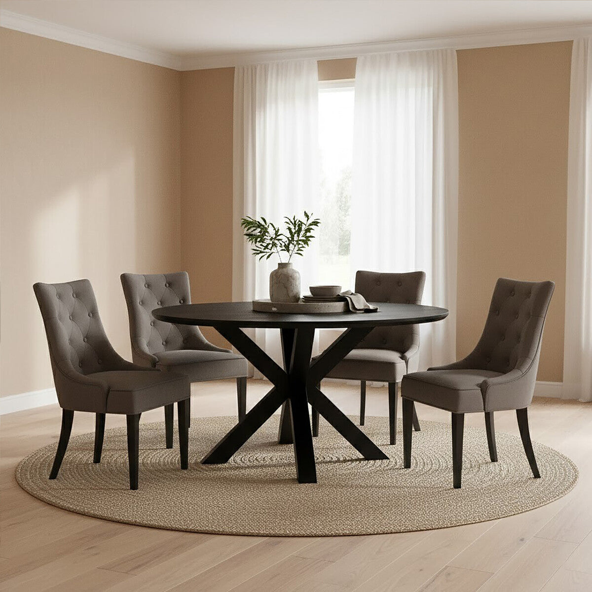 Orsina Daxton Storm Grey Velvet Dining Chair | Modern Upholstered Seat
