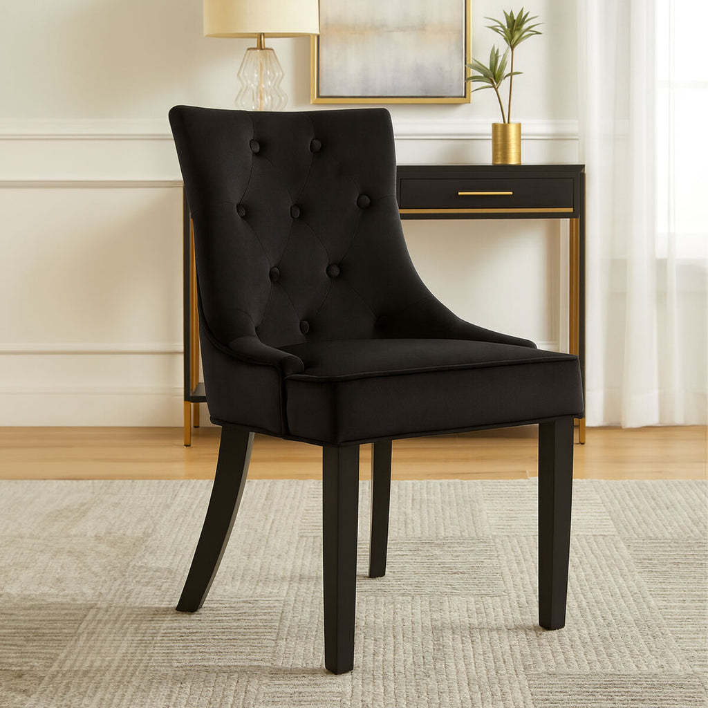 Orsina Daxton Black Velvet Dining Chair | Modern Upholstered Seating