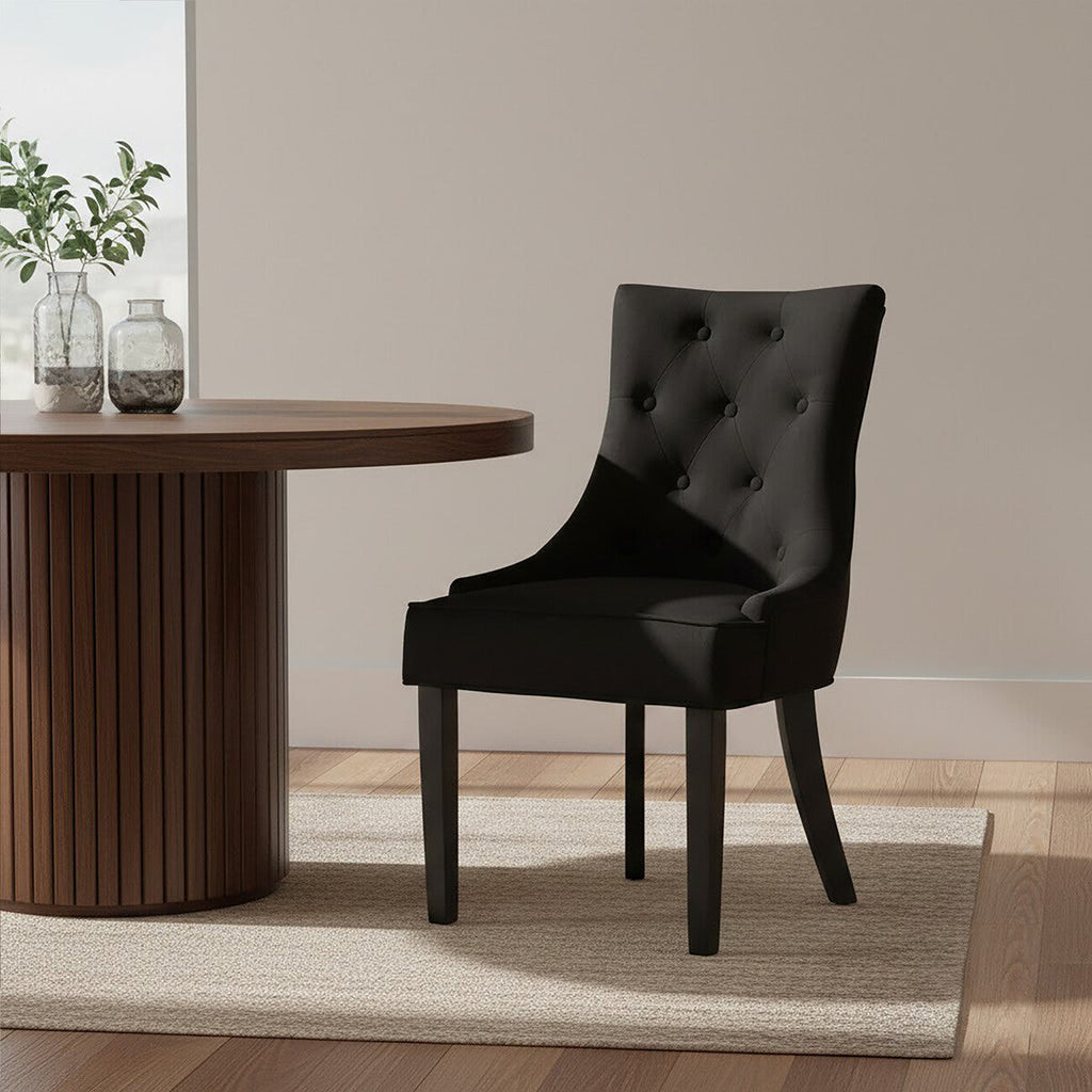 Orsina Daxton Black Velvet Dining Chair | Modern Upholstered Seating