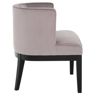 Orsina Daxton Velvet Dining Chair – Curved Back Accent Seat in Grey