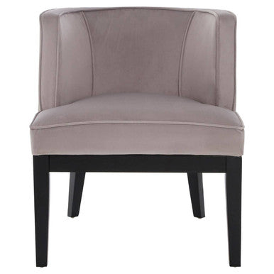 Orsina Daxton Velvet Dining Chair – Curved Back Accent Seat in Grey