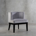 Orsina Daxton Velvet Dining Chair – Curved Back Accent Seat in Grey