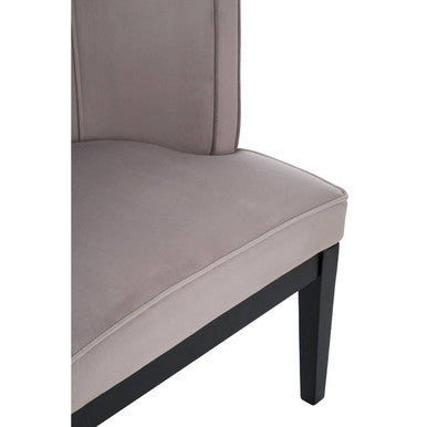 Orsina Daxton Velvet Dining Chair – Curved Back Accent Seat in Grey