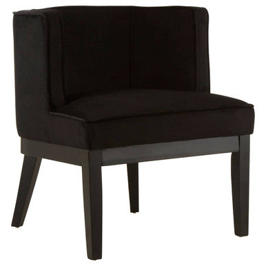 Orsina Daxton Black Velvet Curved Back Accent Chair – Modern Seating