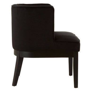 Orsina Daxton Black Velvet Curved Back Accent Chair – Modern Seating