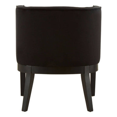 Orsina Daxton Black Velvet Curved Back Accent Chair – Modern Seating